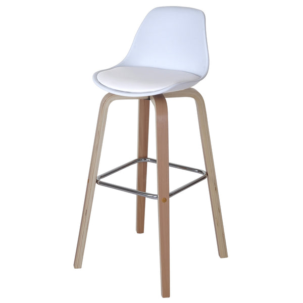 2x Barhocker Palmdale mit Lehne ~ Kunstleder weiss