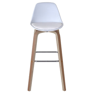 2x Barhocker Palmdale mit Lehne ~ Kunstleder weiss