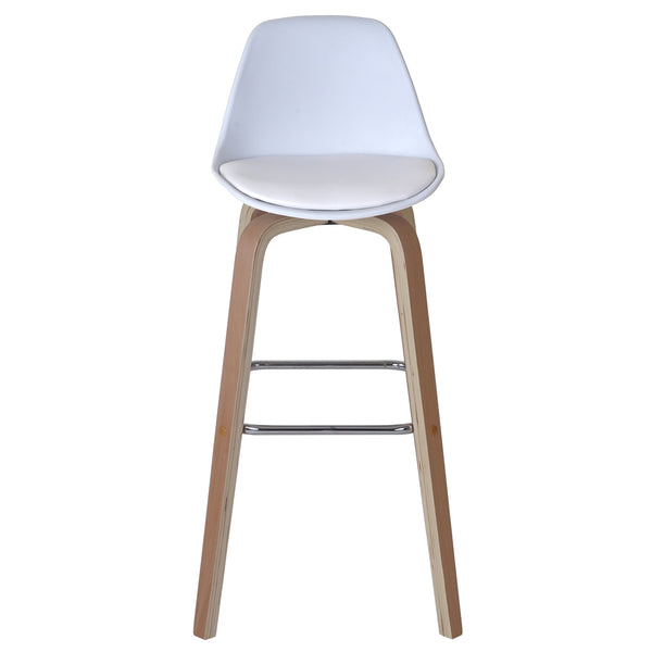 2x Barhocker Palmdale mit Lehne ~ Kunstleder weiss