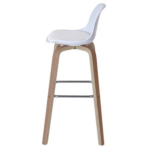 2x Barhocker Palmdale mit Lehne ~ Kunstleder weiss