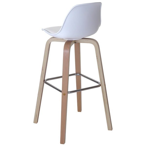 2x Barhocker Palmdale mit Lehne ~ Kunstleder weiss