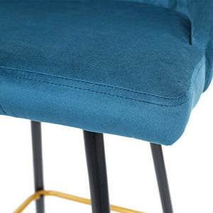 2x Barhocker Retro Design Samt Petrol