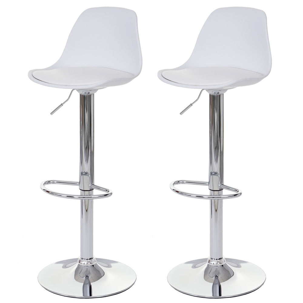 2x Barhocker Tresenhocker Kunstleder ~ weiss