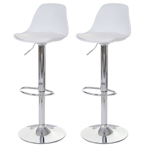 2x Barhocker Tresenhocker Kunstleder ~ weiss