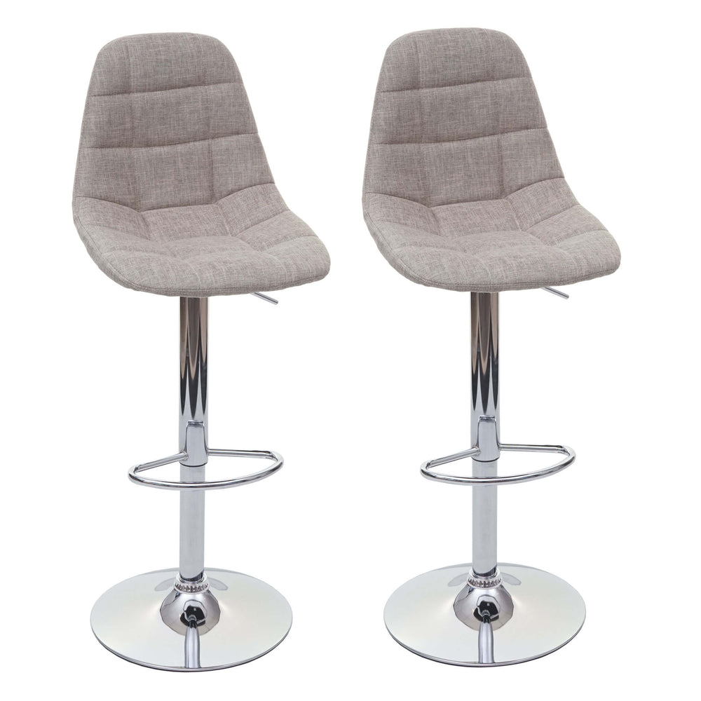 2x Barhocker Tresenhocker creme-grau Textil