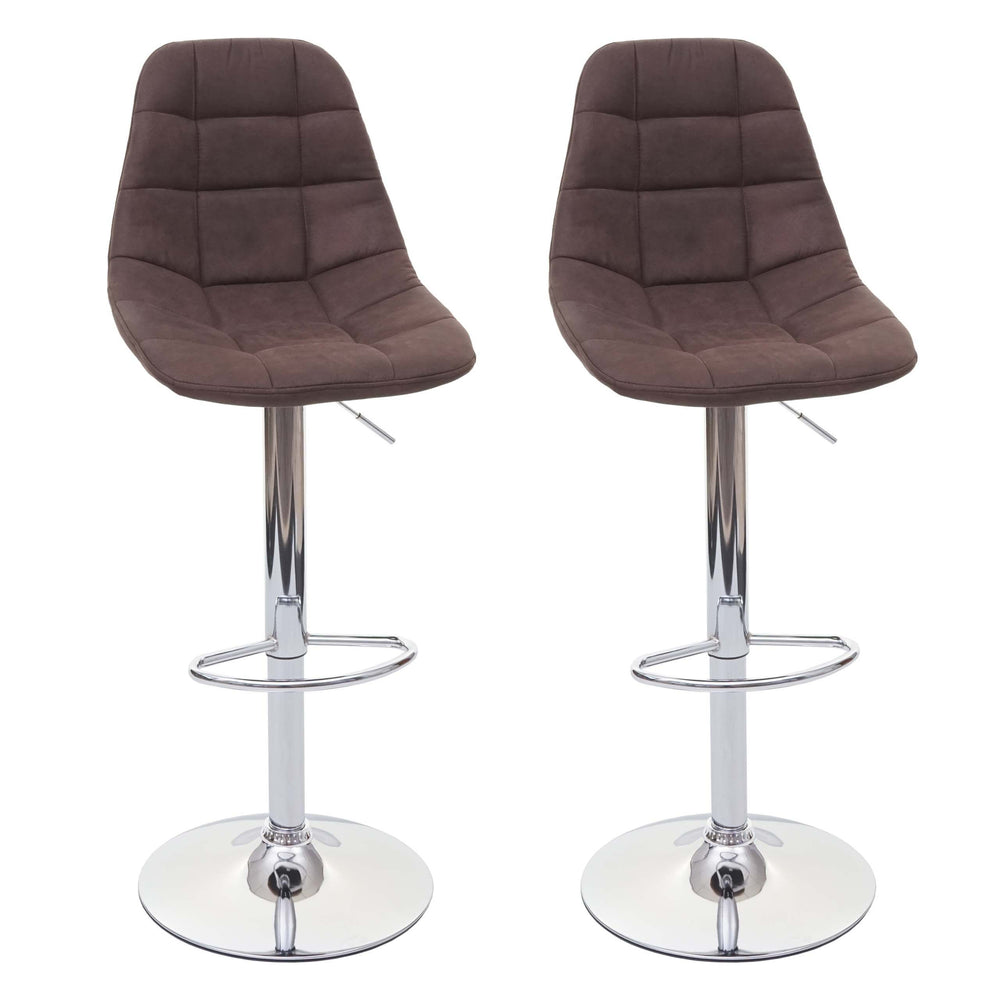 2x Barhocker Tresenhocker vintage dunkelbraun Textil