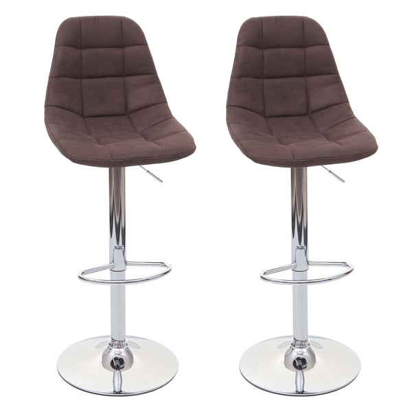 2x Barhocker Tresenhocker vintage dunkelbraun Textil