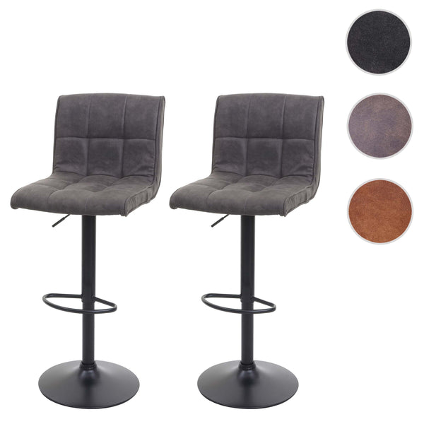 2x Barhocker Wildlederimitat - vintage dunkelgrau