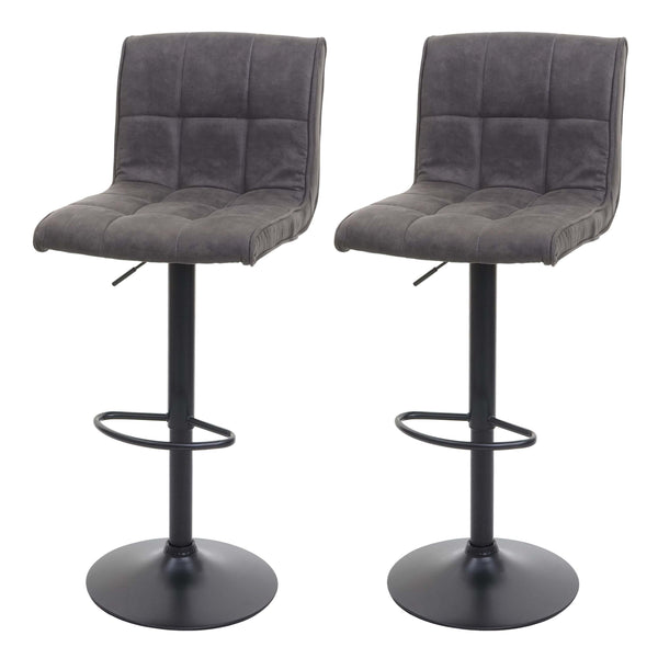 2x Barhocker Wildlederimitat - vintage dunkelgrau