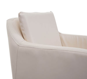 2x Barhocker mit Fussablage Metall - Kunstleder creme-beige