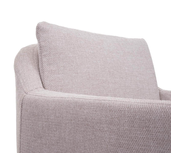 Barhocker mit Fussablage Metall - Stoff/Textil creme-beige