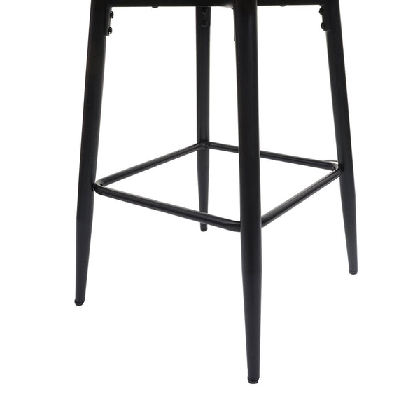 2x Barhocker mit Fussablage Metall - Kunstleder schwarz