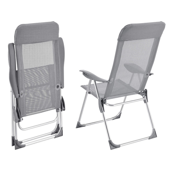 2x Errenteria camping chair set of 2 light gray 