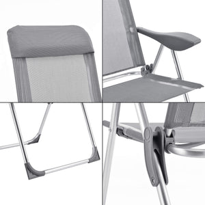 2x Errenteria camping chair set of 2 light gray 