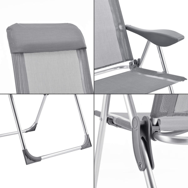 2x Errenteria camping chair set of 2 light gray 
