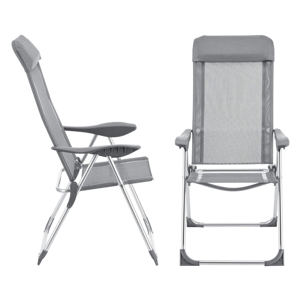 2x Errenteria camping chair set of 2 light gray 