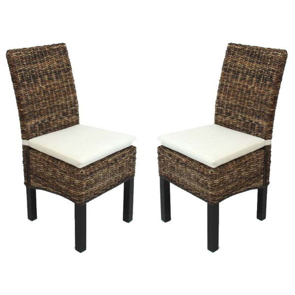 2x Esszimmerstuhl BALI Bananengeflecht dunkel mit Kissen