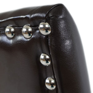 2x Esszimmerstuhl Chesterfield Stuhl Nieten braun dunkle Beine