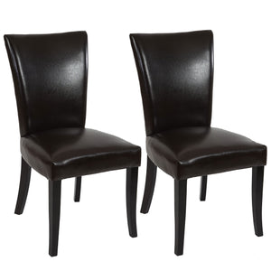 2x Esszimmerstuhl Chesterfield Stuhl Nieten braun dunkle Beine