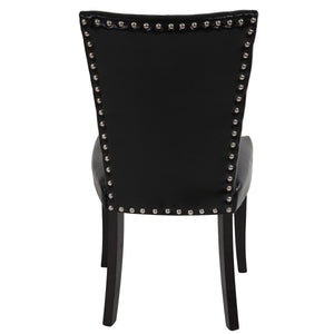 2x Esszimmerstuhl Chesterfield Stuhl Nieten schwarz dunkle Beine