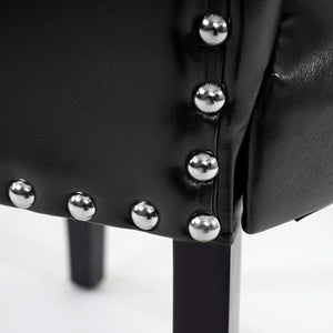 2x Esszimmerstuhl Chesterfield Stuhl Nieten schwarz dunkle Beine