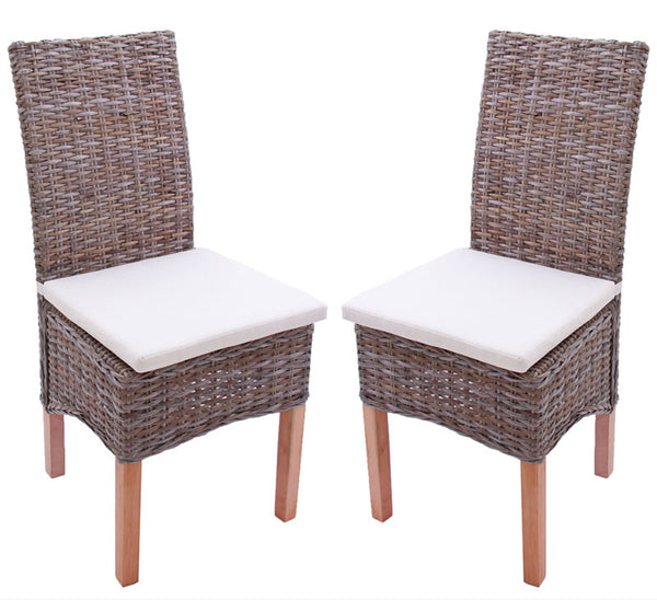 2x Esszimmerstuhl Kubu-Rattan ~ mit Sitzkissen