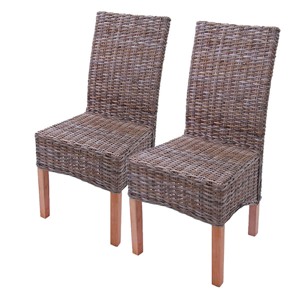2x Esszimmerstuhl Kubu-Rattan ~ ohne Sitzkissen