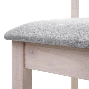 2x Esszimmerstuhl, Küchenstuhl, Stoff/Textil Massiv-Holz helles Gestell,grau