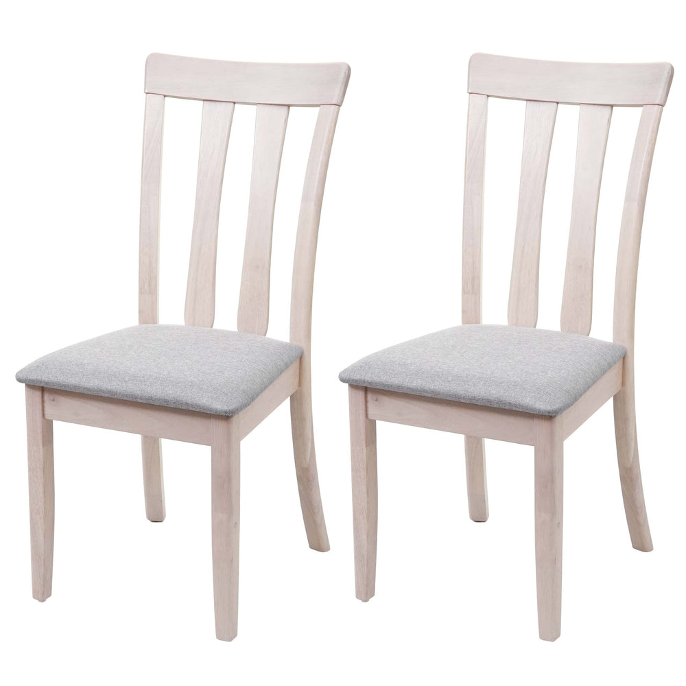 2x Esszimmerstuhl, Küchenstuhl, Stoff/Textil Massiv-Holz helles Gestell,grau