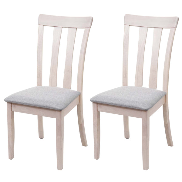 2x Esszimmerstuhl, Küchenstuhl, Stoff/Textil Massiv-Holz helles Gestell,grau