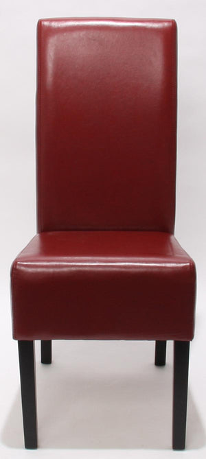 2x Esszimmerstuhl Latina LEDER ~ rot dunkle Beine