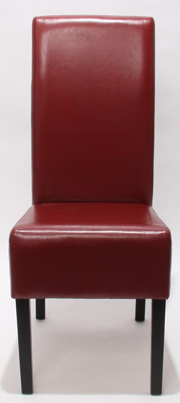 2x Esszimmerstuhl Latina LEDER ~ rot dunkle Beine