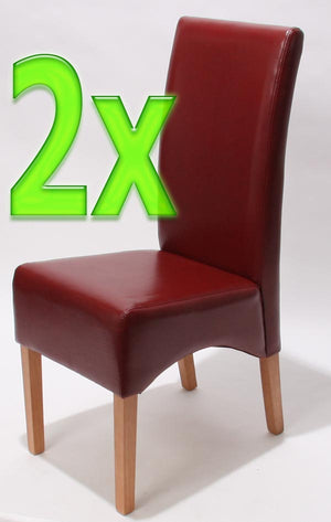 2x Esszimmerstuhl Latina LEDER rot helle Beine