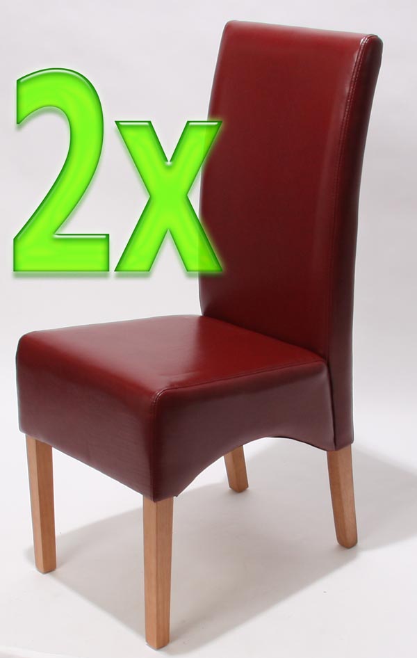 2x Esszimmerstuhl Latina LEDER rot helle Beine