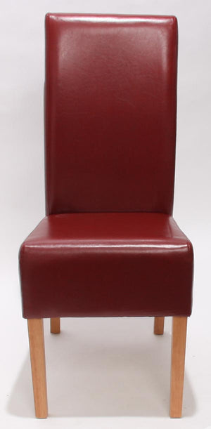 2x Esszimmerstuhl Latina LEDER rot helle Beine