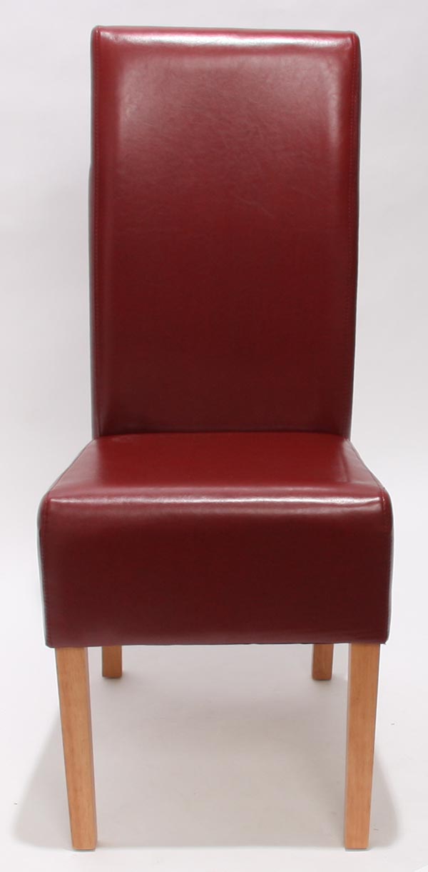 2x Esszimmerstuhl Latina LEDER rot helle Beine