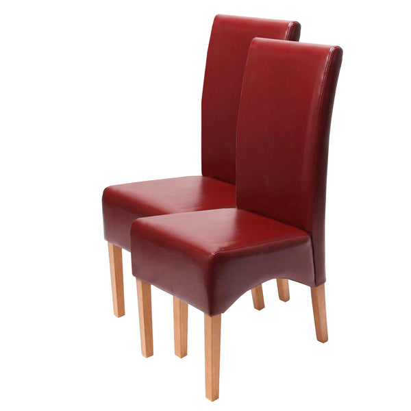 2x Esszimmerstuhl Latina LEDER rot helle Beine