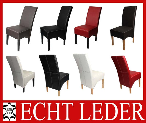 2x Esszimmerstuhl Latina LEDER schwarz dunkle Beine