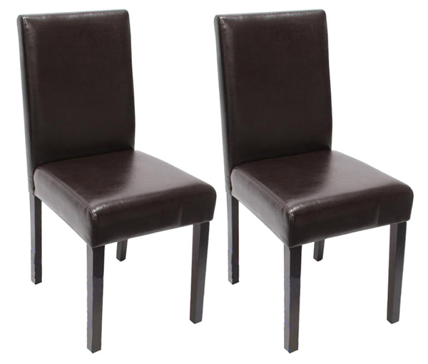 2x Esszimmerstuhl Littau ~ Leder braun dunkle Beine