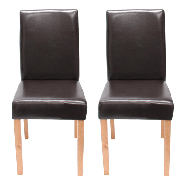 2x Esszimmerstuhl Littau ~ Leder braun helle Beine