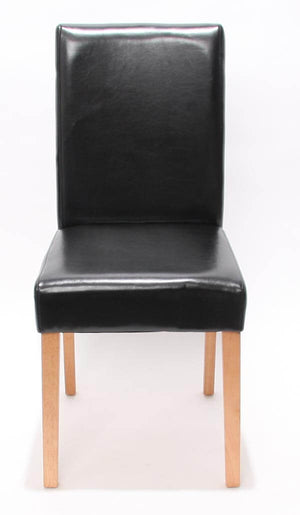 2x Esszimmerstuhl Littau Leder, schwarz, helle Beine