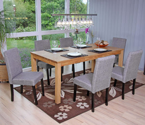 2x Esszimmerstuhl Littau Textil grau dunkle Beine