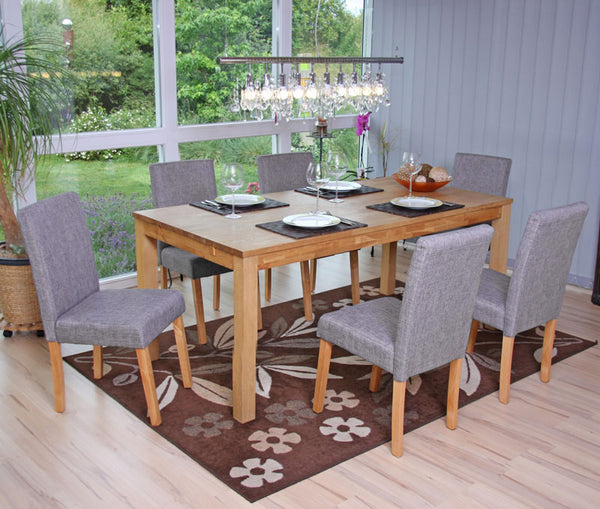 2x Esszimmerstuhl Littau ~ Textil grau helle Beine
