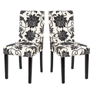 2x Esszimmerstuhl Littau ~ Textil jacquard dunkle Beine
