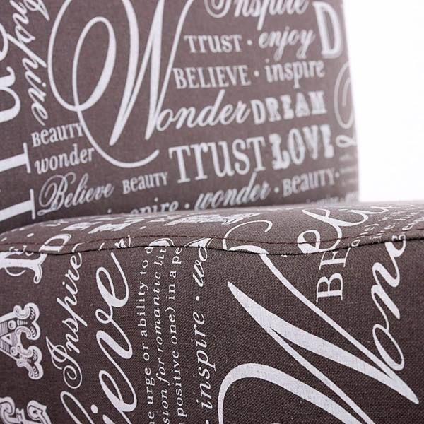 2x Esszimmerstuhl Littau Textil mit Schriftzug grau