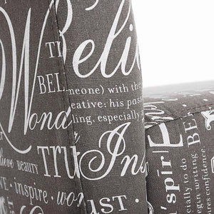 2x Esszimmerstuhl Littau Textil mit Schriftzug grau helle Beine