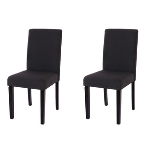 2x Esszimmerstuhl Littau ~ Textil schwarz dunkle Beine