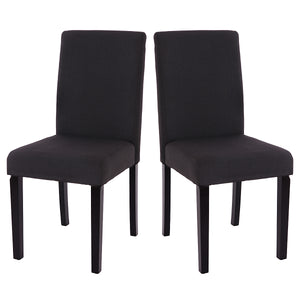 2x Esszimmerstuhl Littau ~ Textil schwarz dunkle Beine