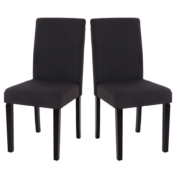 2x Esszimmerstuhl Littau ~ Textil schwarz dunkle Beine