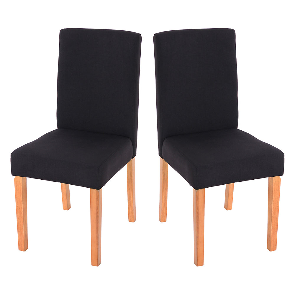 2x Esszimmerstuhl Littau ~ Textil schwarz helle Beine